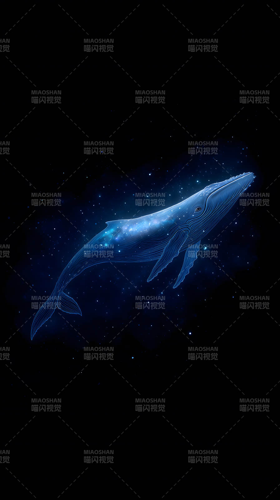 星空鲸鱼遨游图片