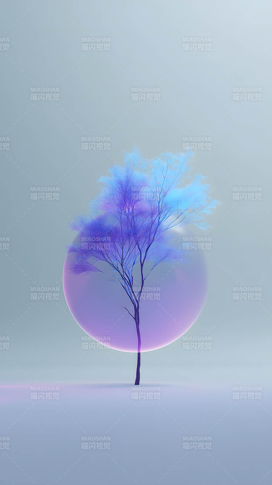 唯美紫色树木场景图片