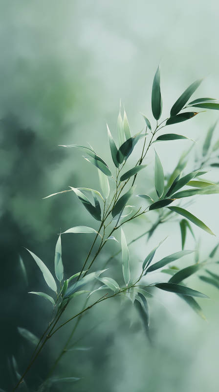 竹叶清幽绿意盎然图片