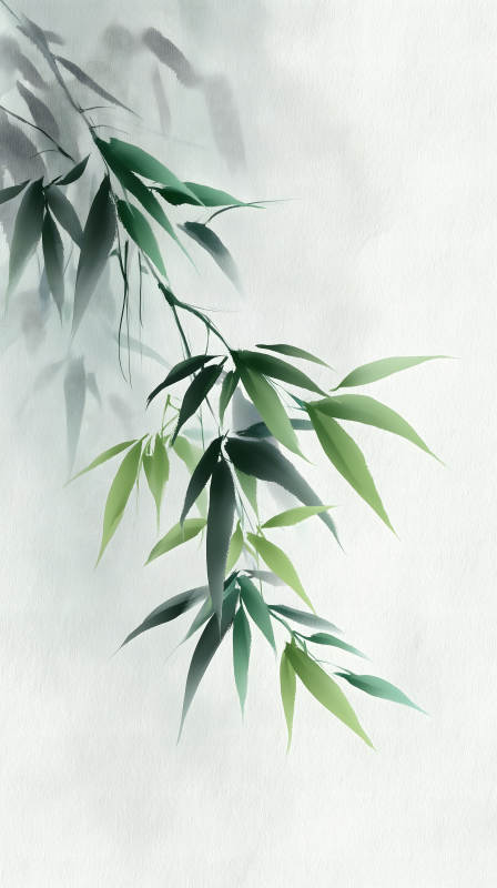 竹叶水墨画图片