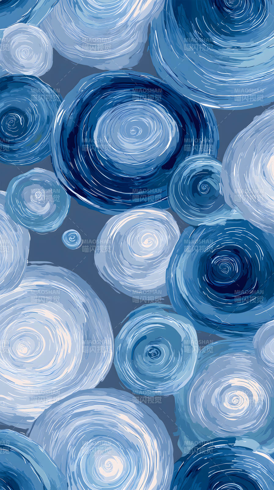 蓝色漩涡抽象艺术图片