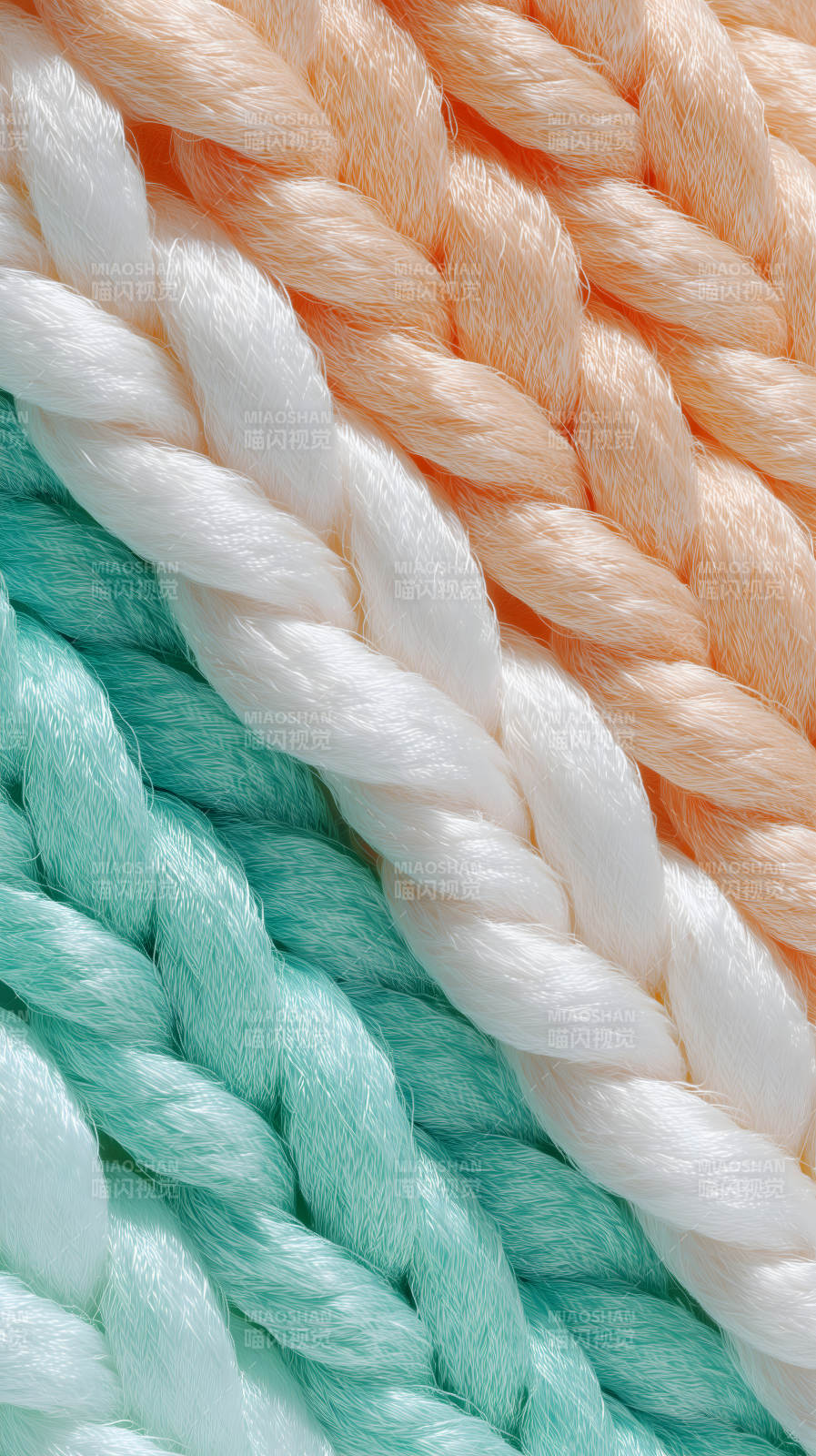 彩色编织绳索特写图片