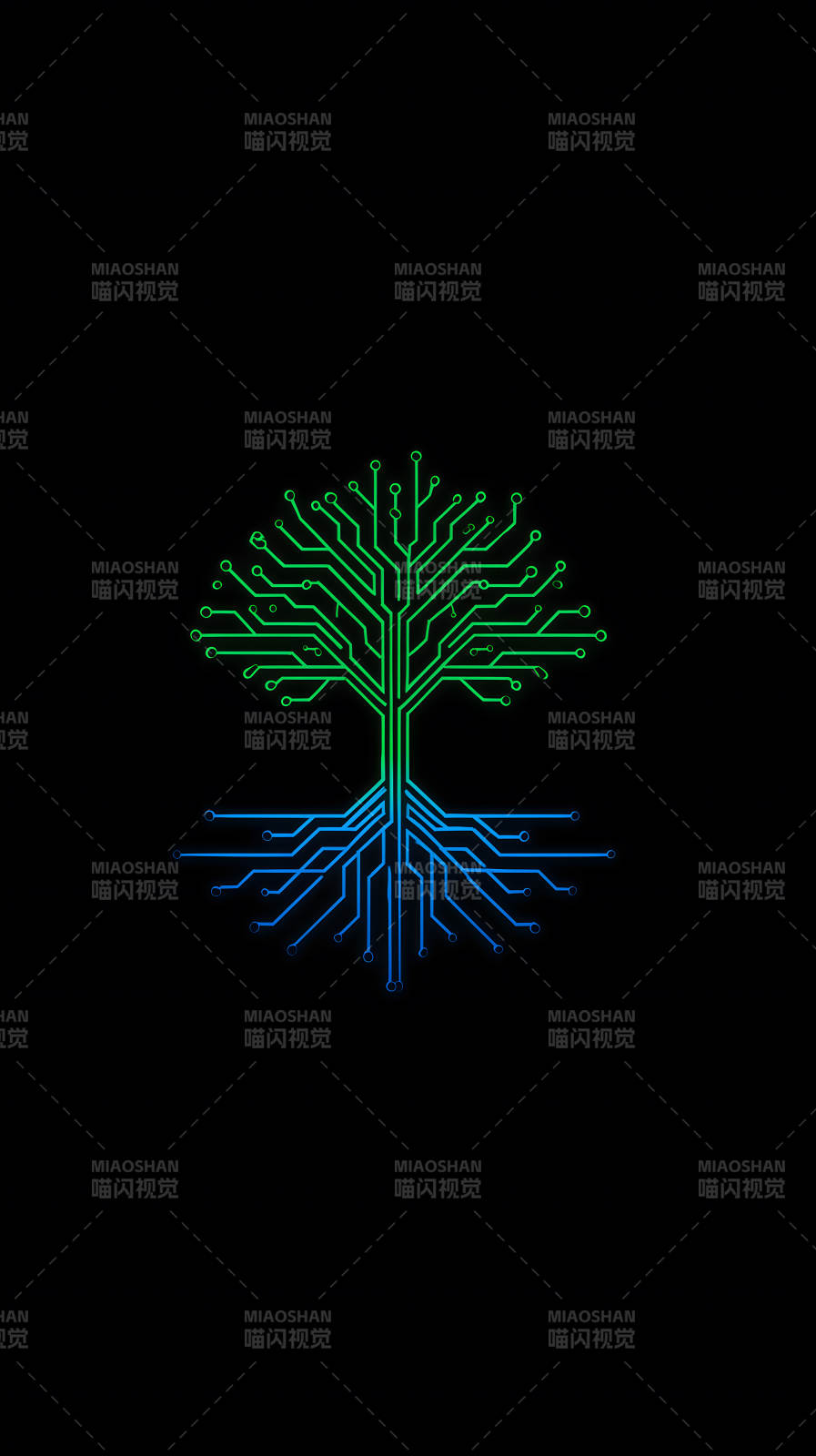 科技树黑底创意图图片