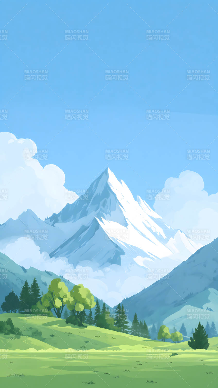 山峦风景优美如画图片