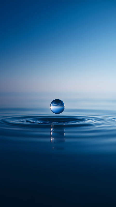 水滴落入水面瞬间图片