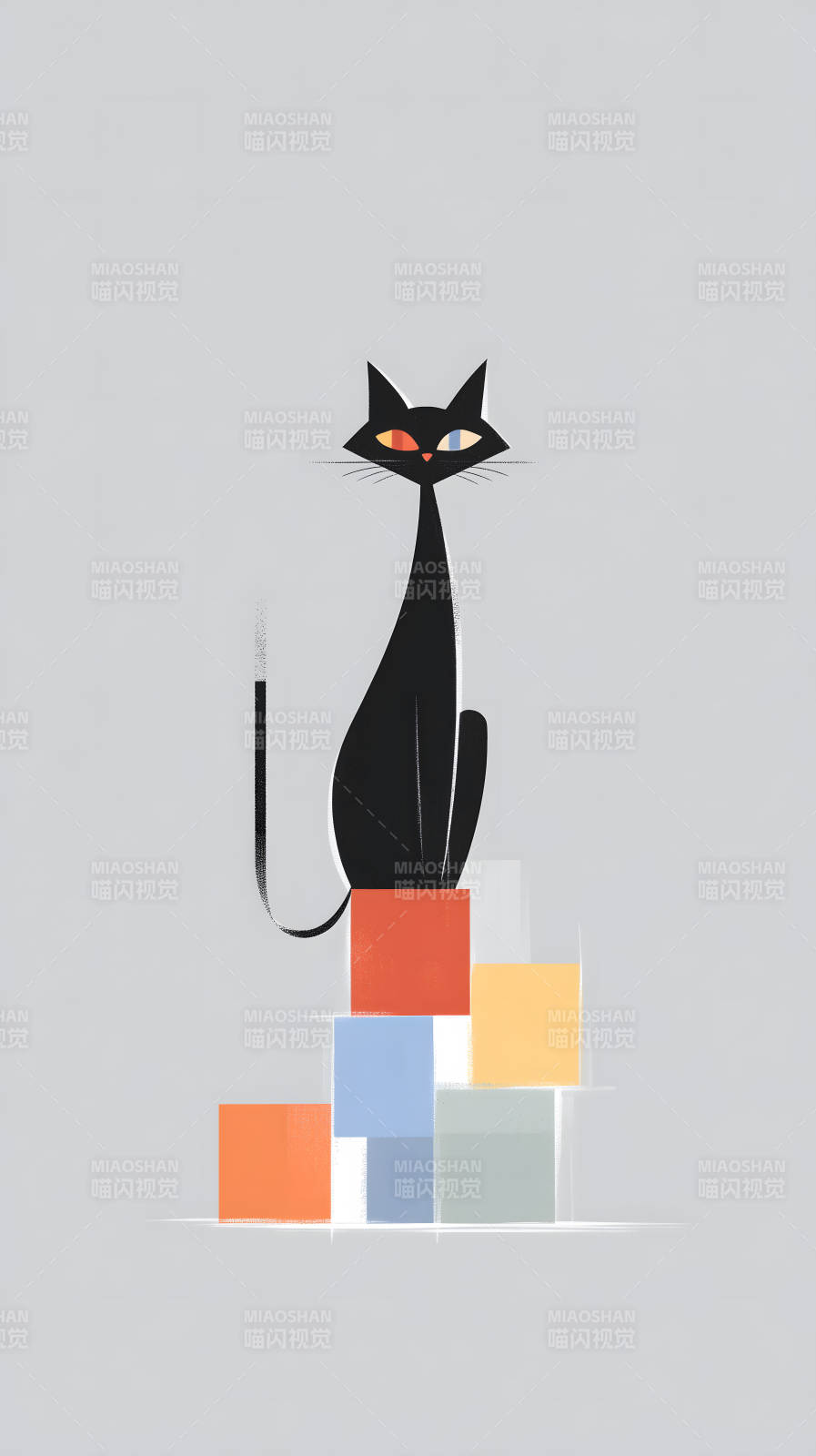 猫咪坐台阶图片