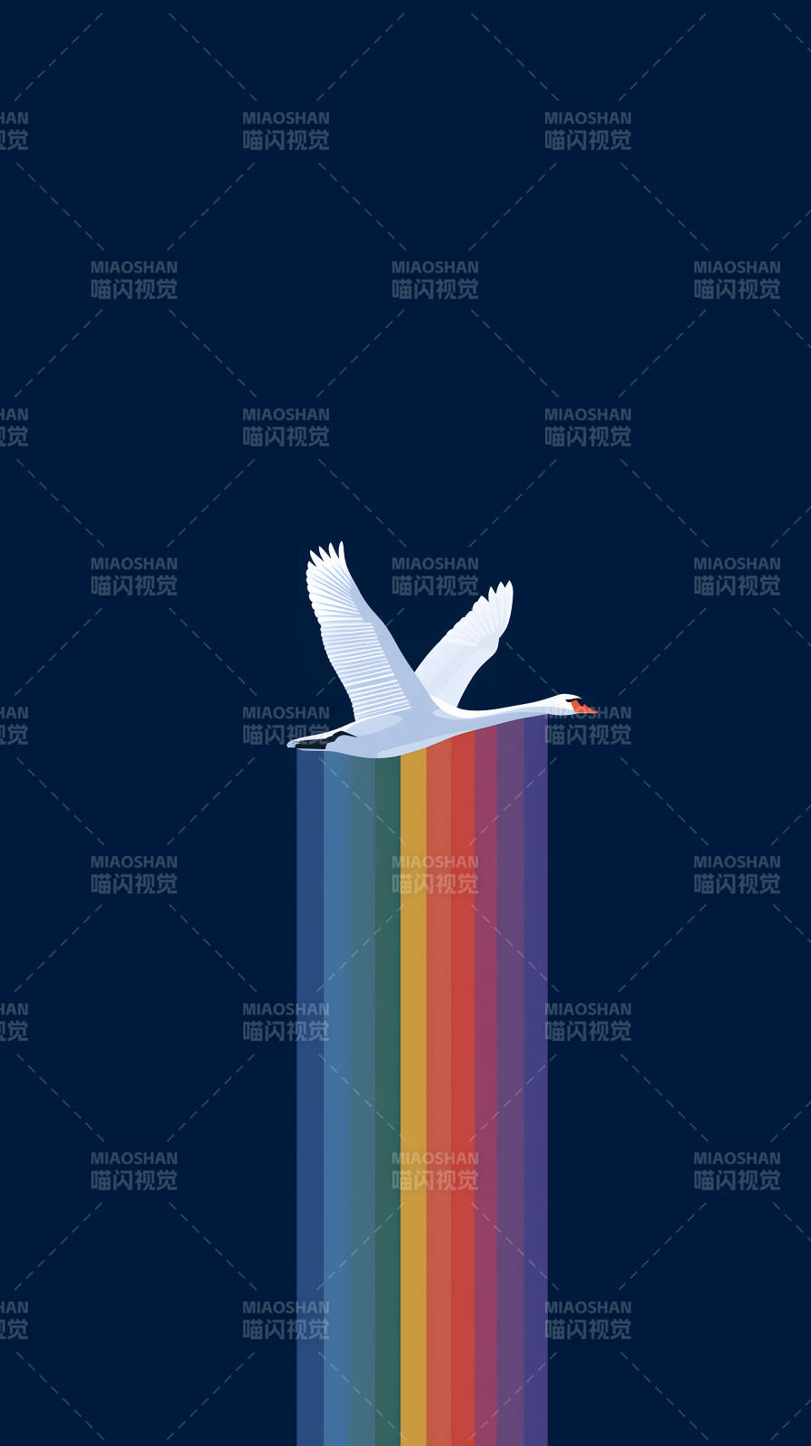 白鸟彩虹冲天图片