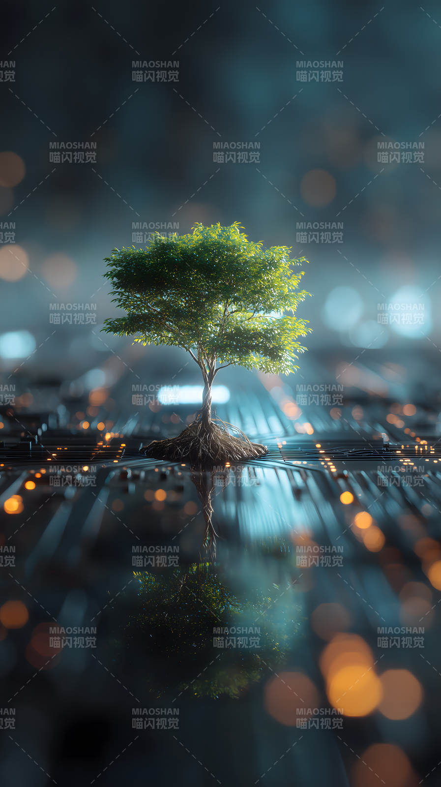 树木生长电路板上图片