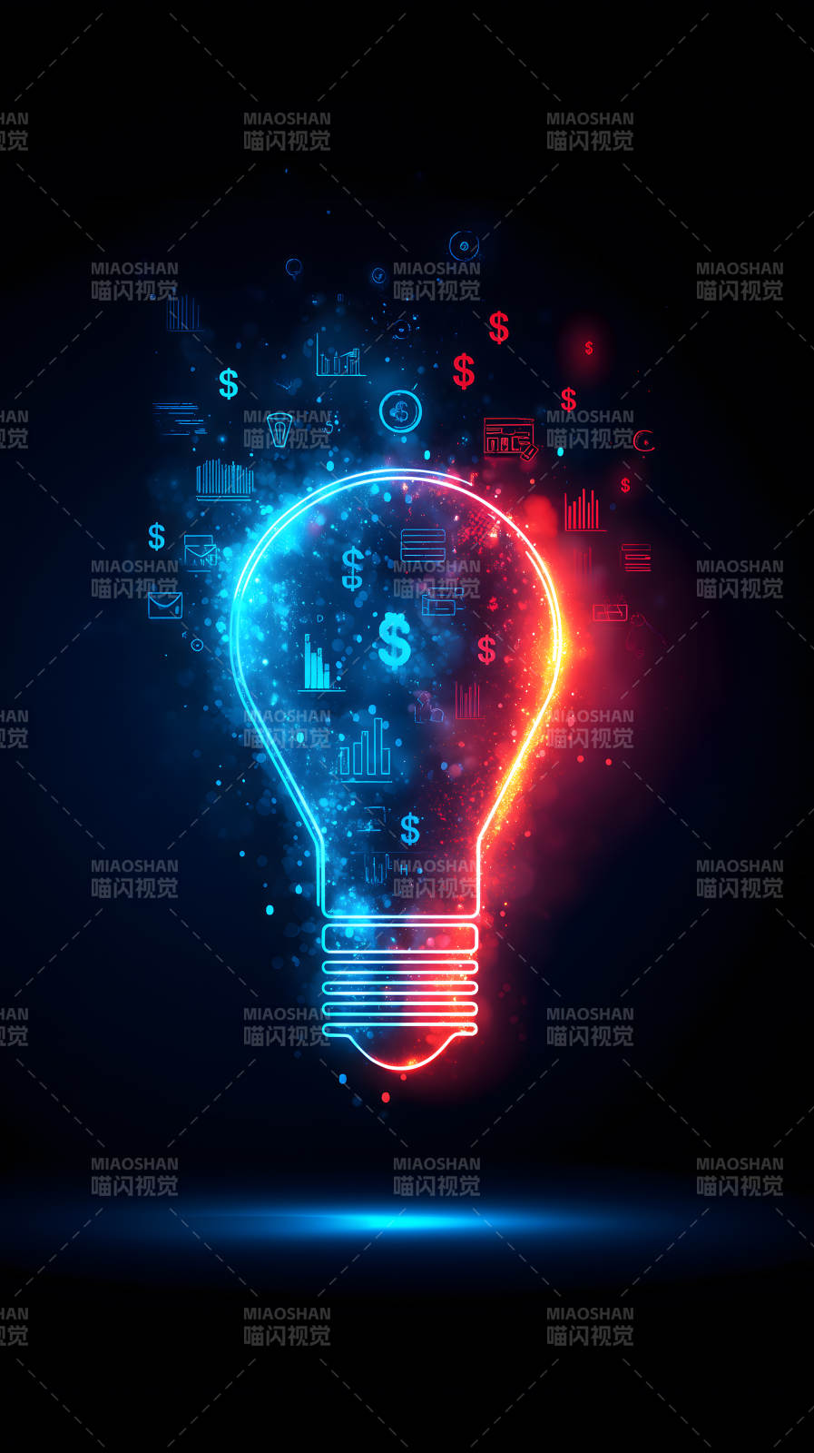 发光灯泡金融图标图片