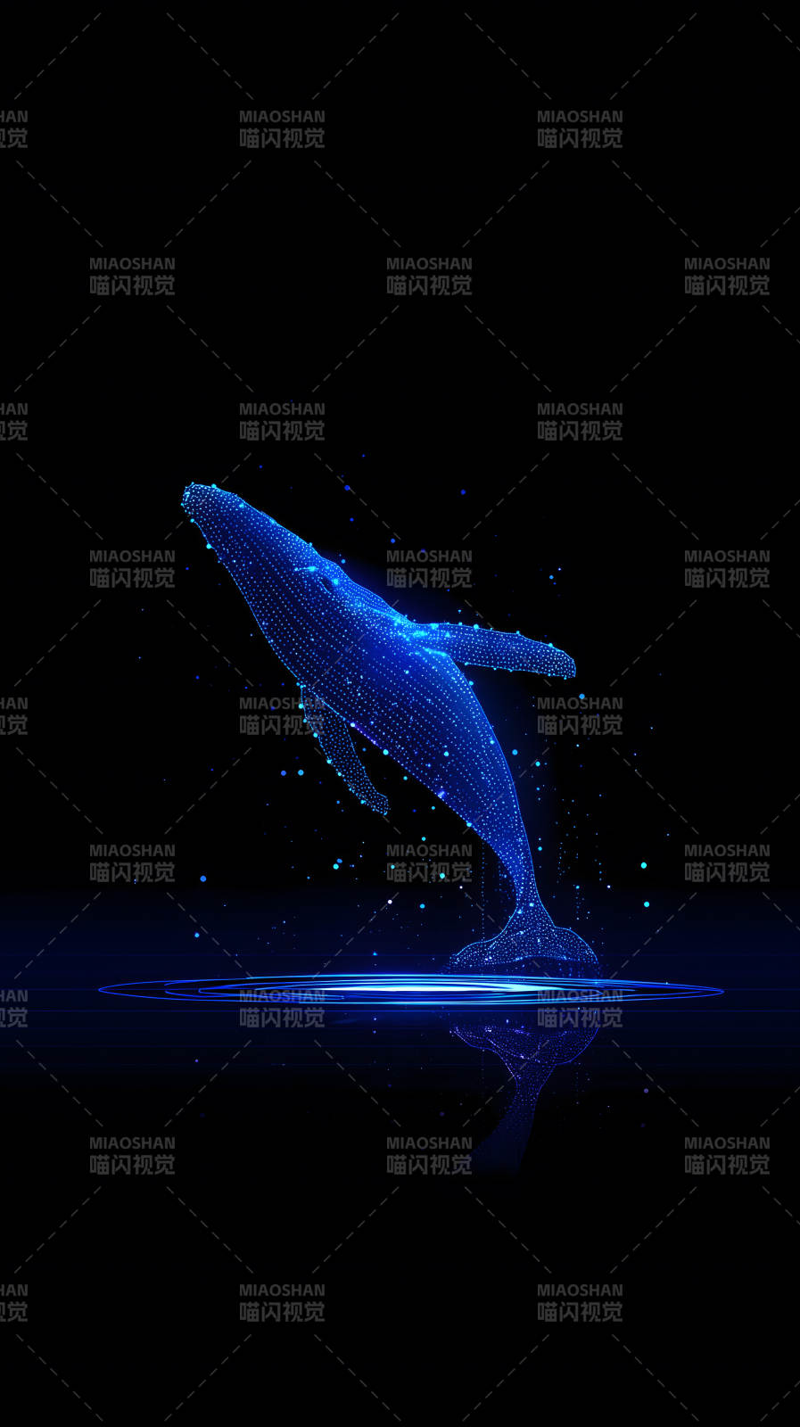 蓝鲸跃出水面虚幻场景图片