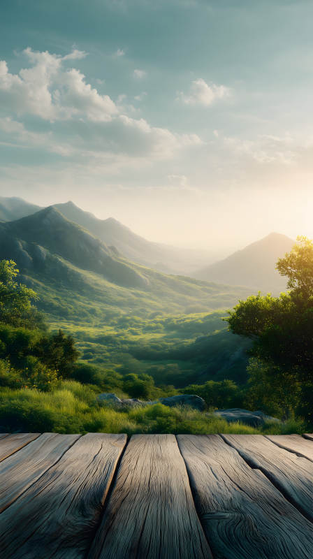 山林风光鸟瞰木板图片