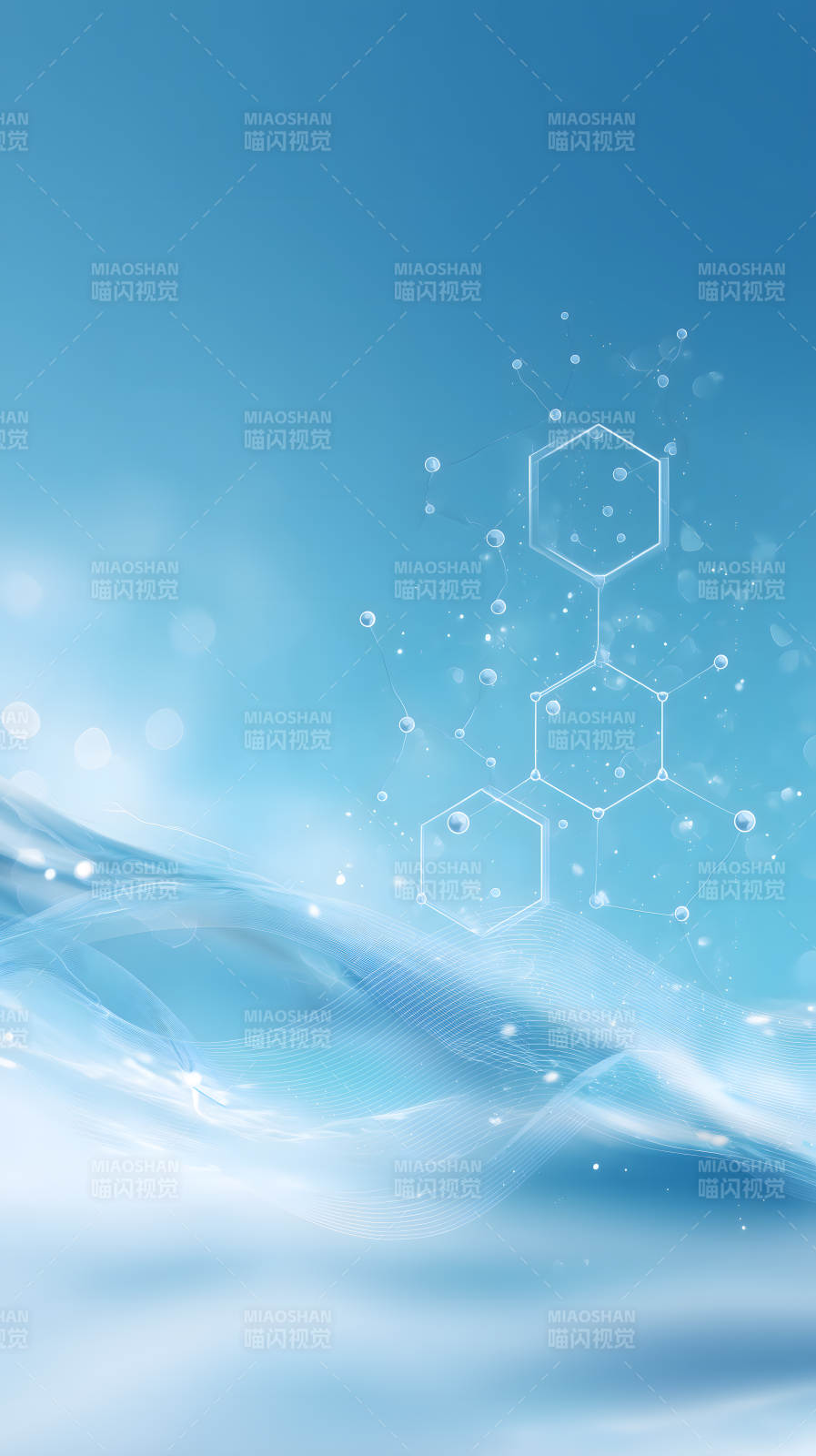 蓝色科技分子图片