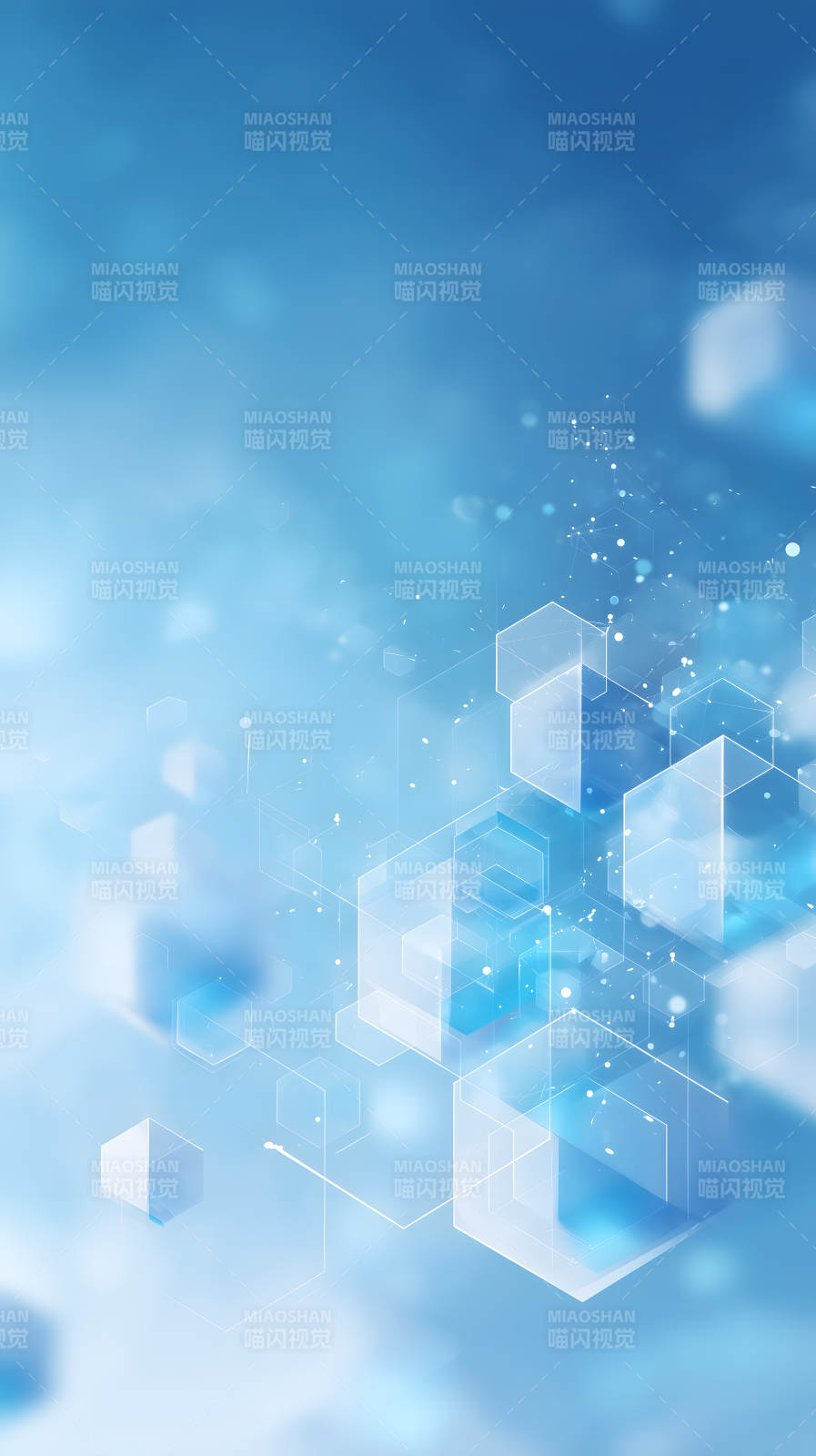 科技感蓝调几何图片