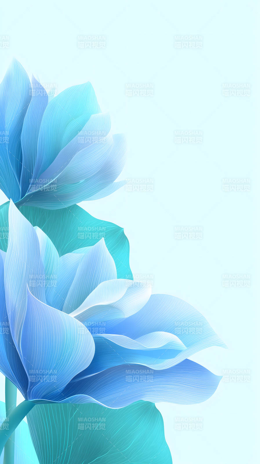 蓝色花朵绽放清新图片