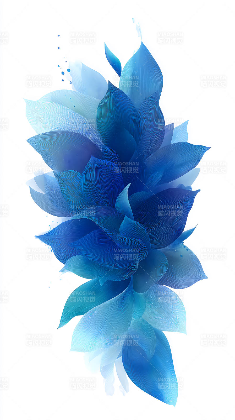 蓝色花瓣簇拥绽放图片