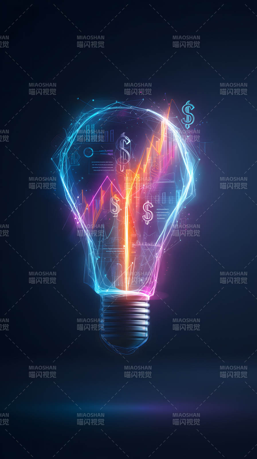 科技感十足的灯泡图片