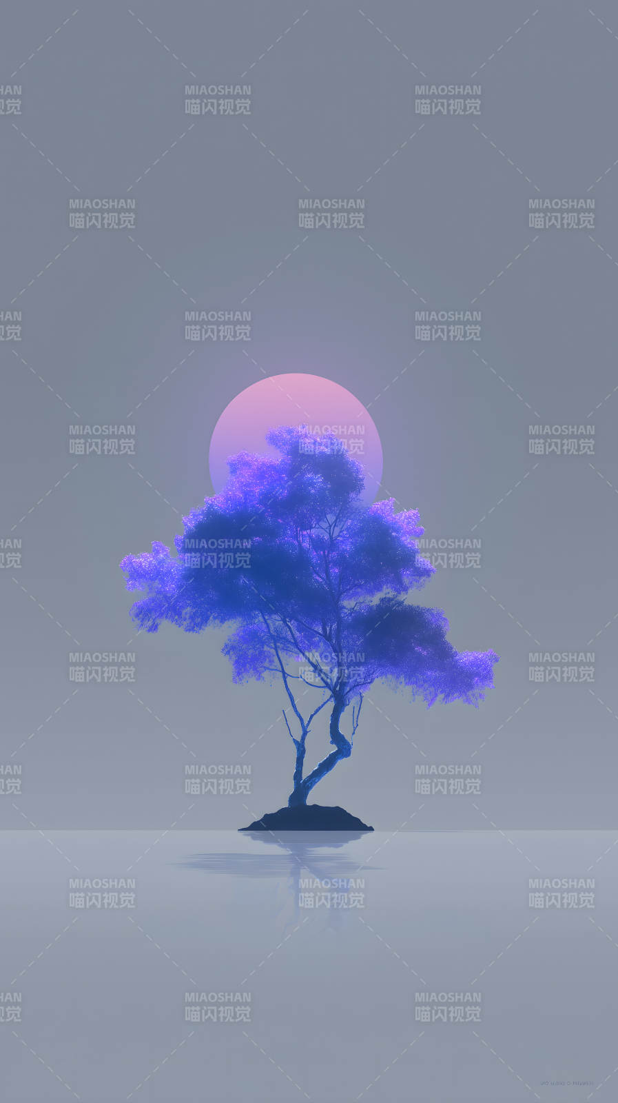 紫树粉日唯美意境图片