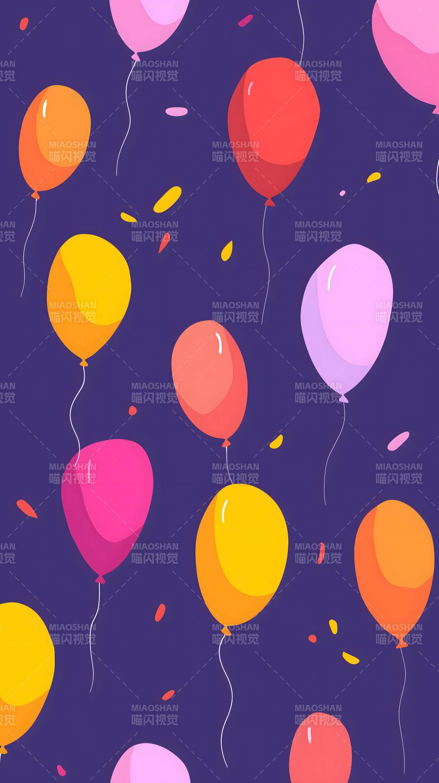 彩色气球派对图片