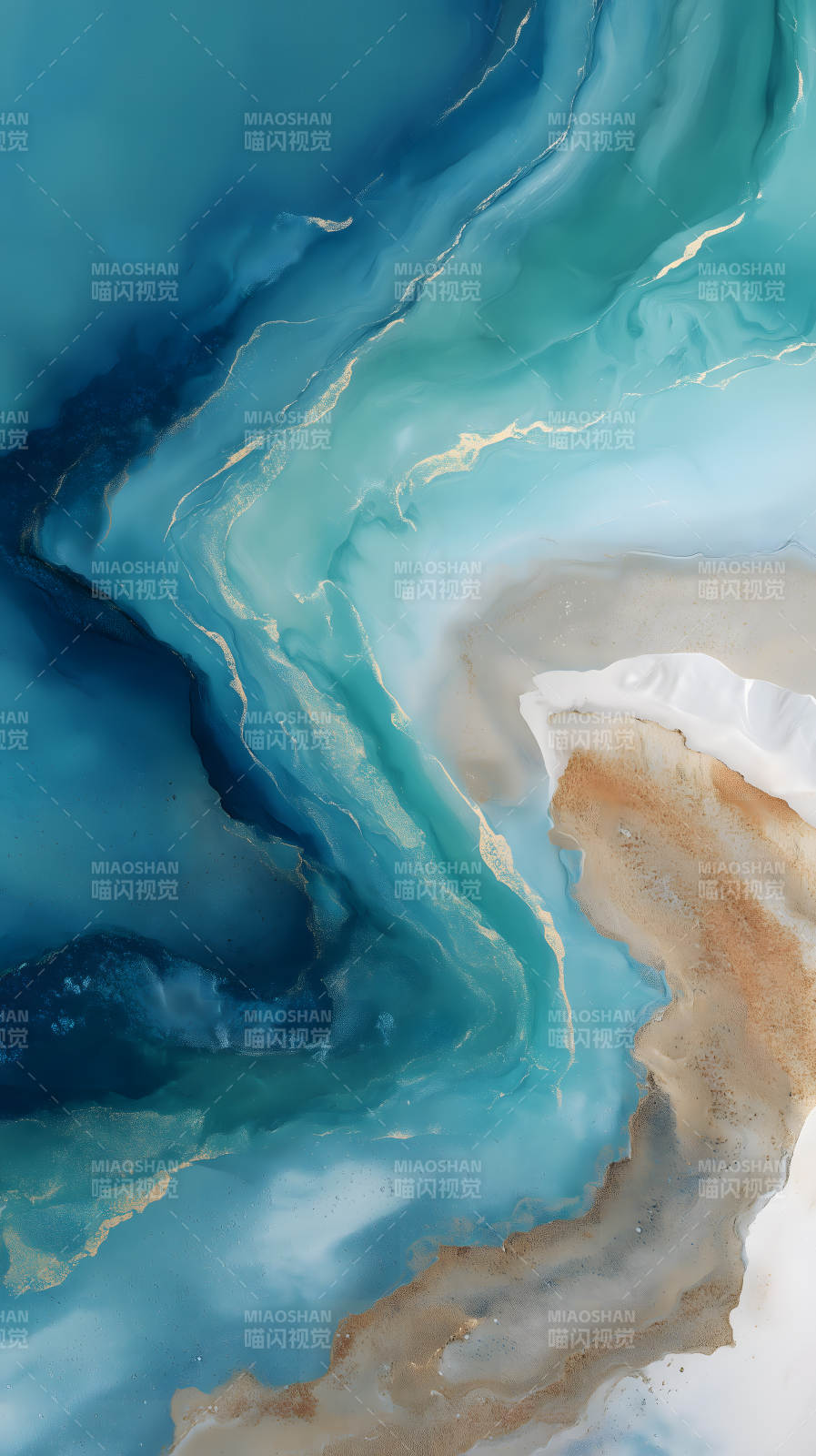 水墨沙滩抽象风景图片