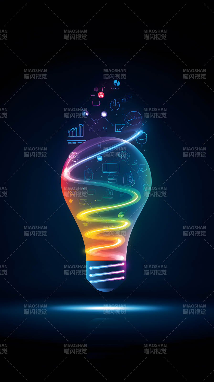 发光创意灯泡图标图片