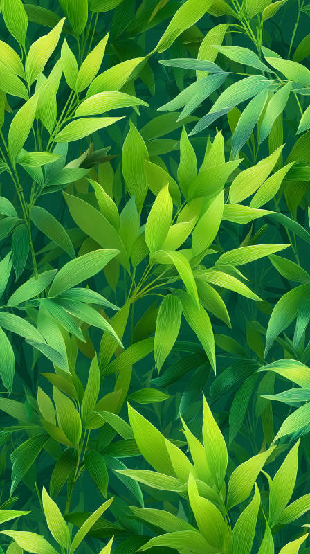 翠绿竹叶繁茂生长图片