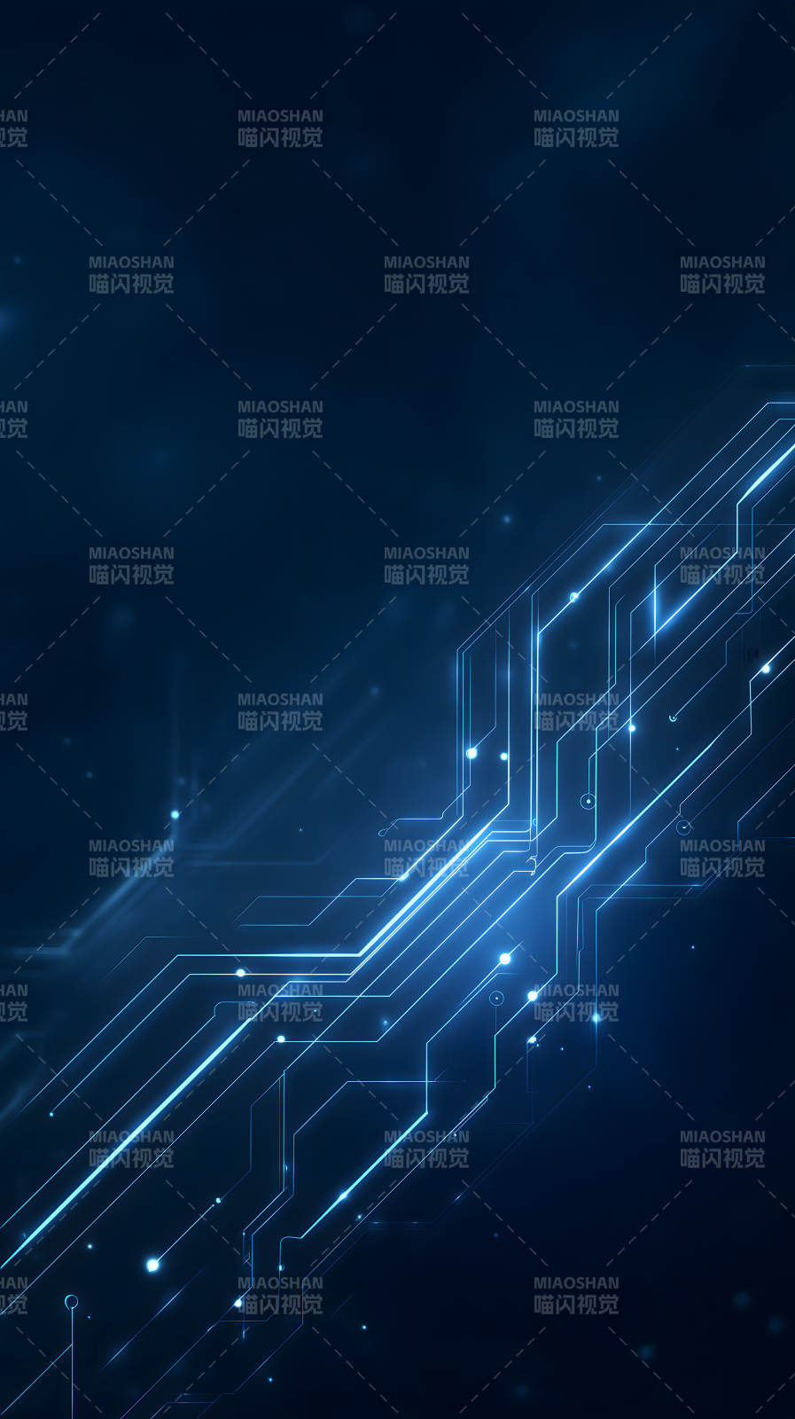 蓝色电路图科技感十足图片