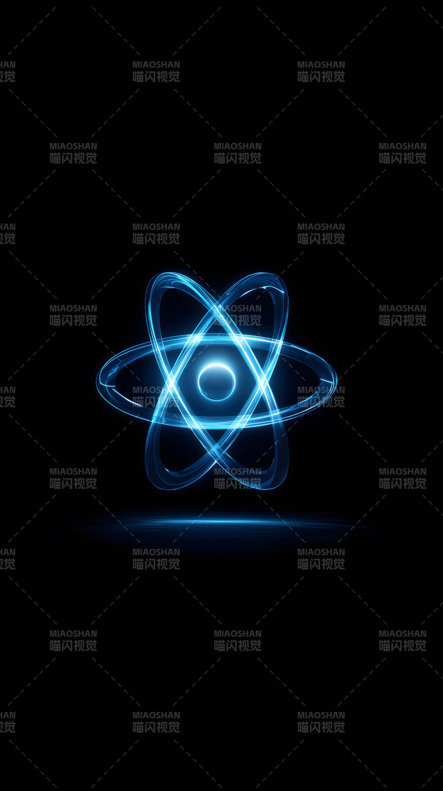 蓝色原子发光特效图片