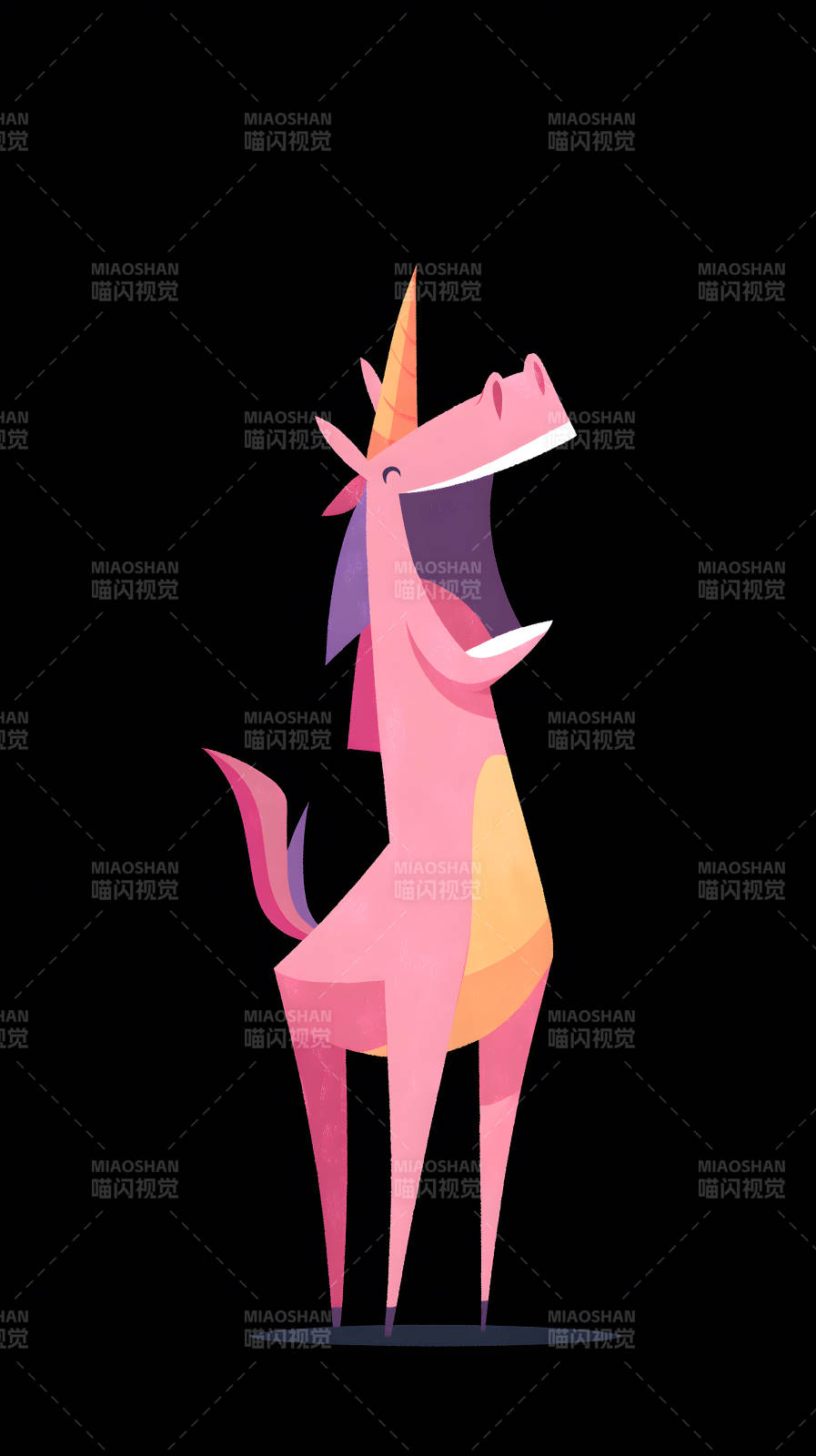 卡通独角兽开怀大笑图片