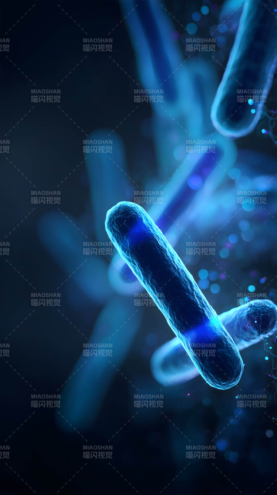 细菌微观世界蓝光图片