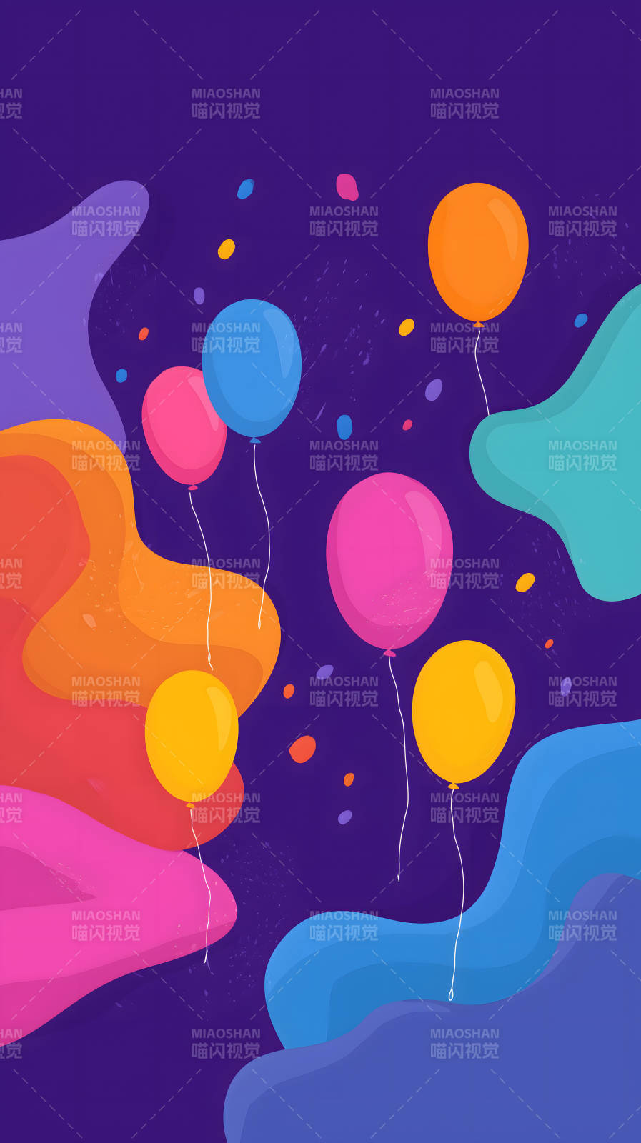 气球派对绚丽多彩图片