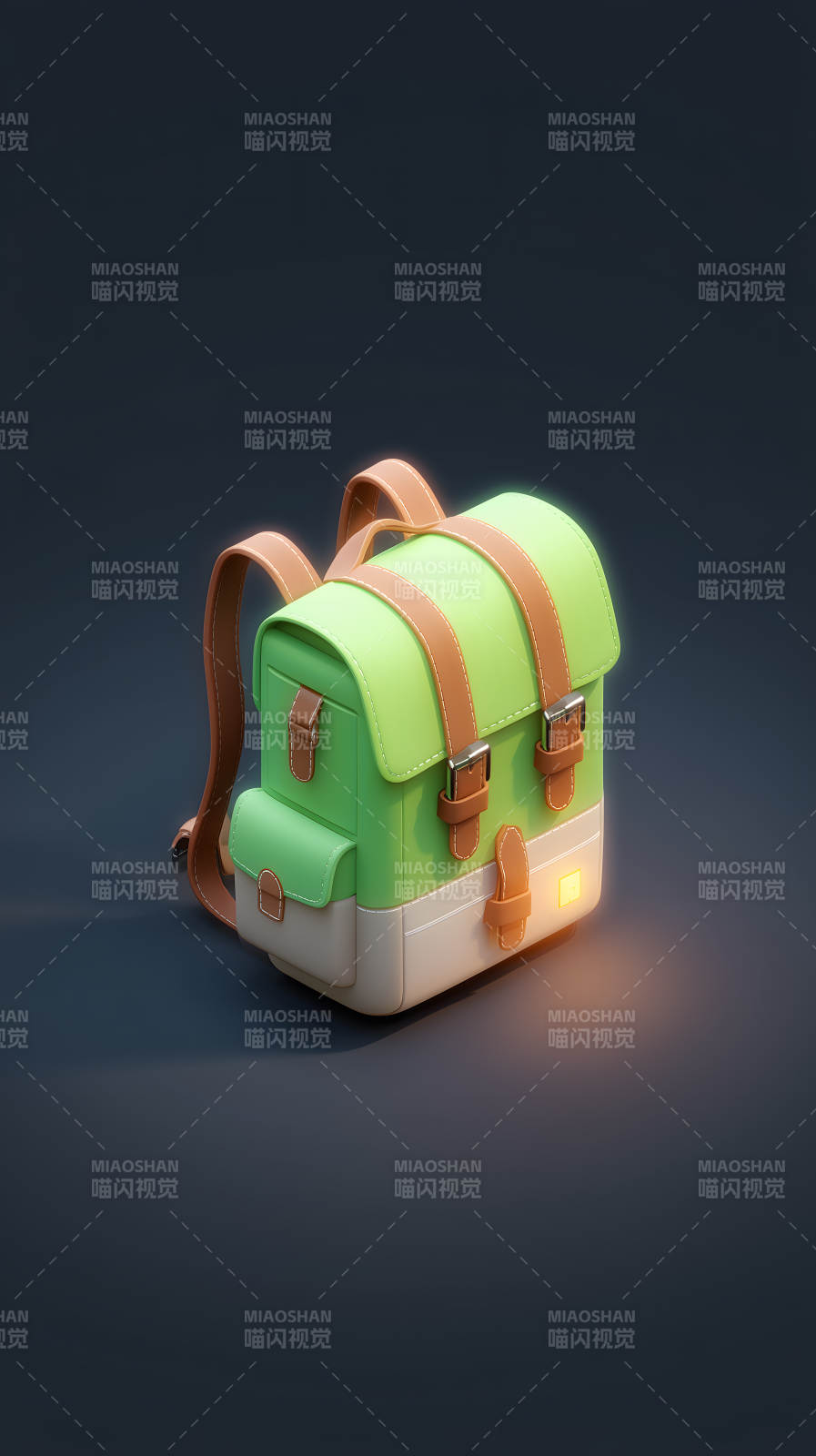 卡通背包发光特效图片