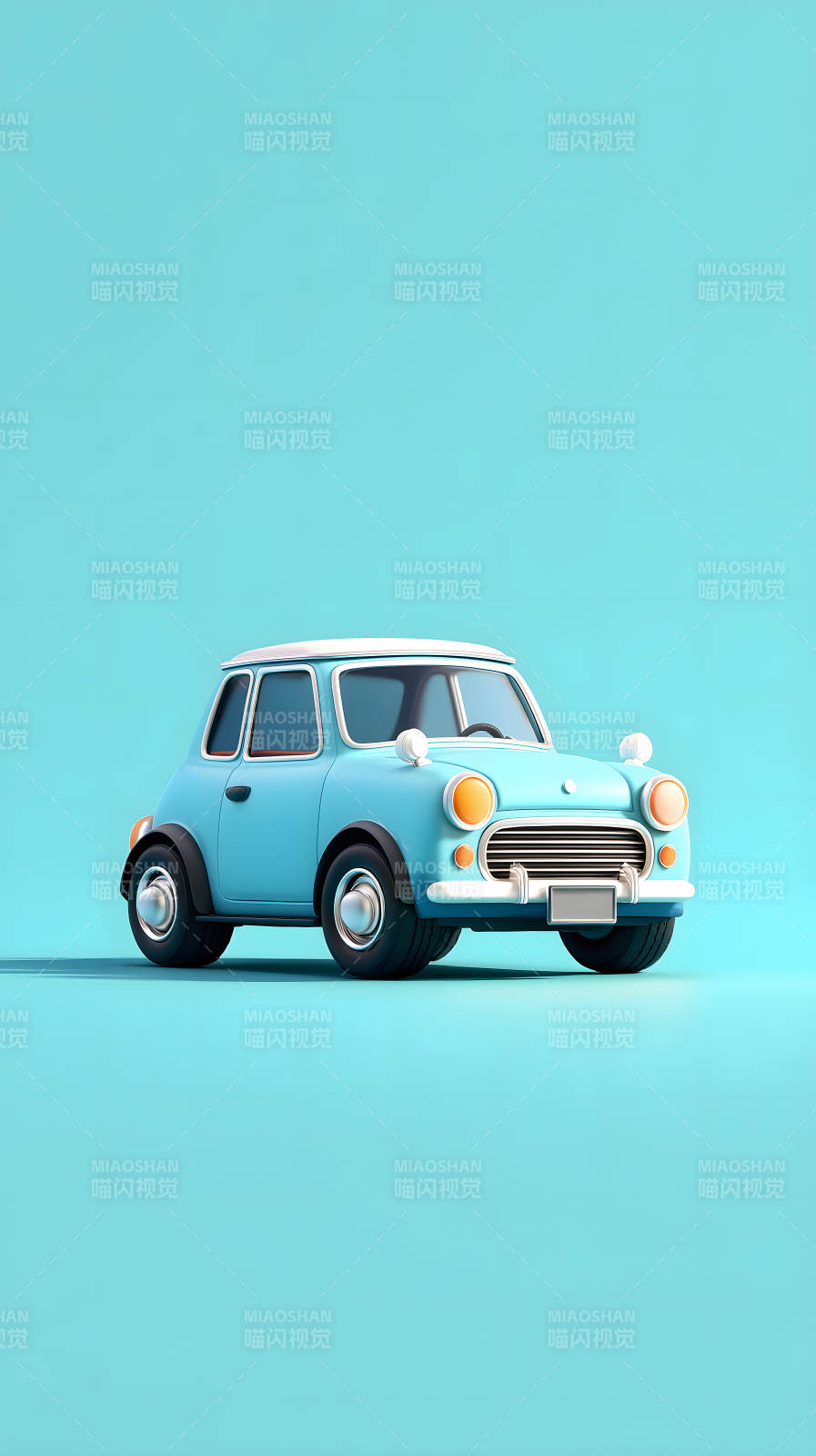 卡通蓝色小汽车图片