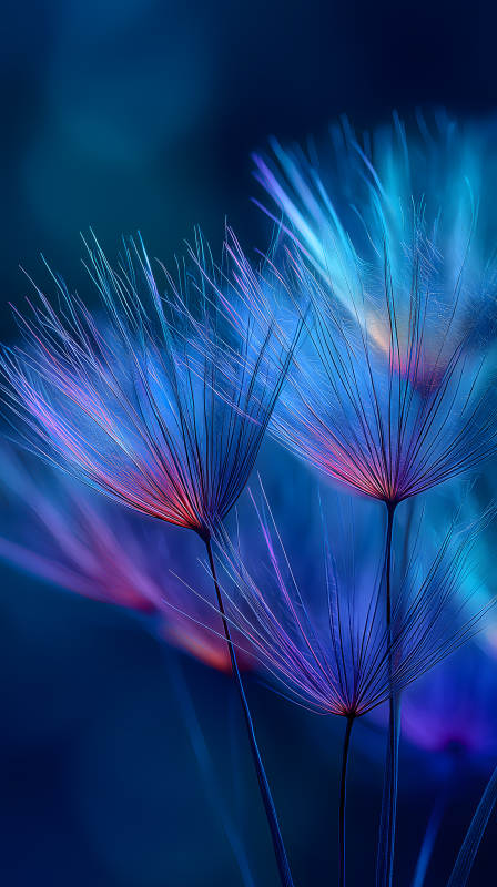 蒲公英蓝色光影图片