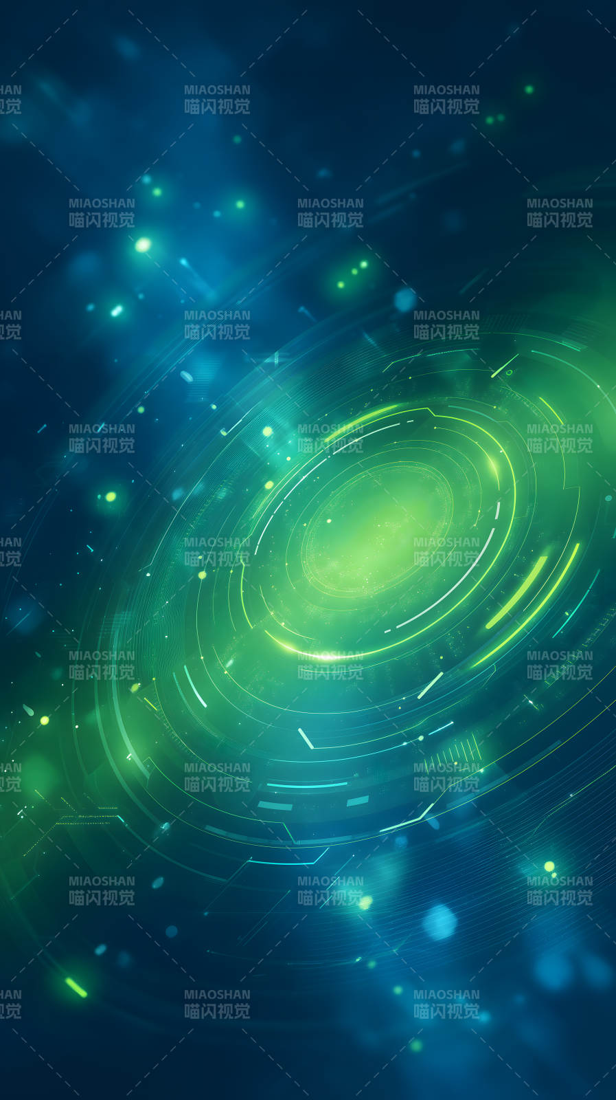 科技感绿色光圈图片