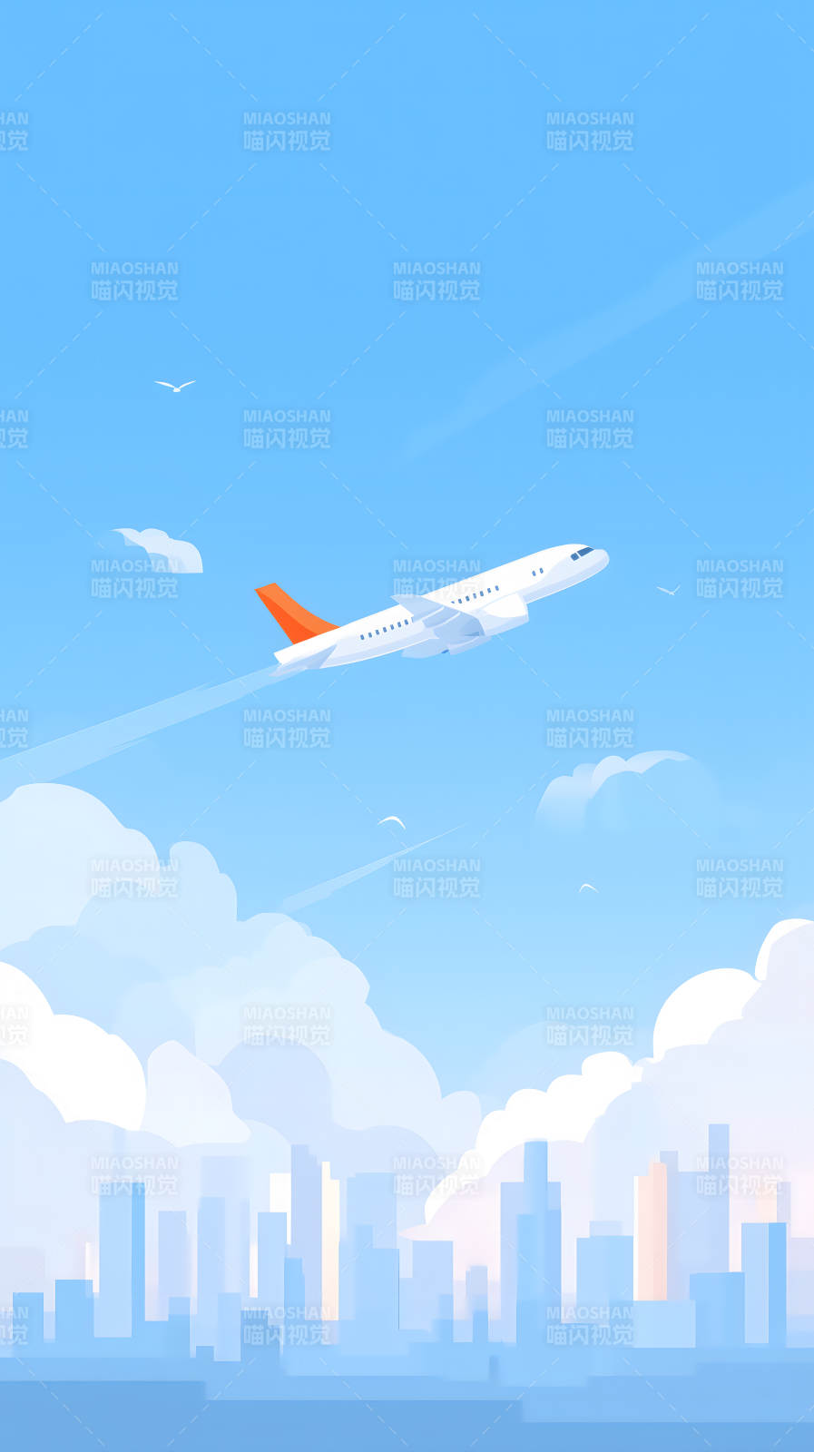 飞机翱翔蓝天之上图片