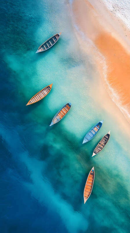 海滩上的船只图片