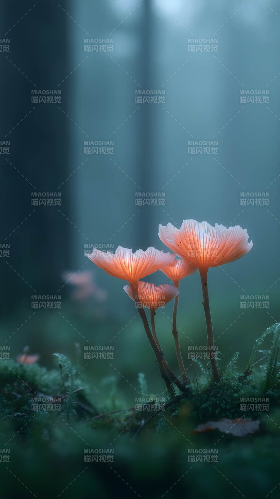 发光蘑菇森林图片