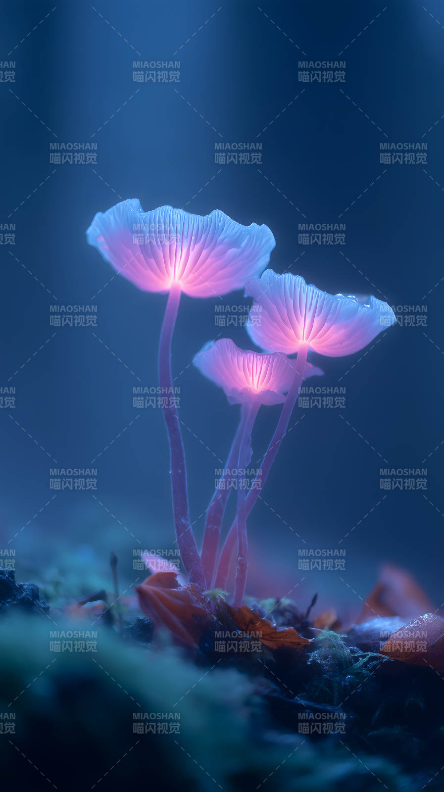 发光蘑菇梦幻仙境图片