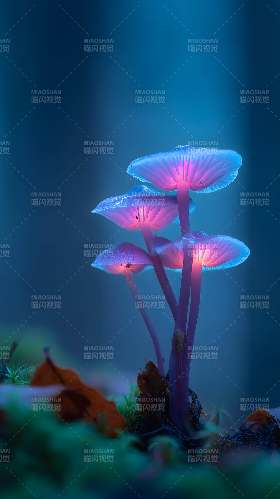 发光蘑菇仙境图片