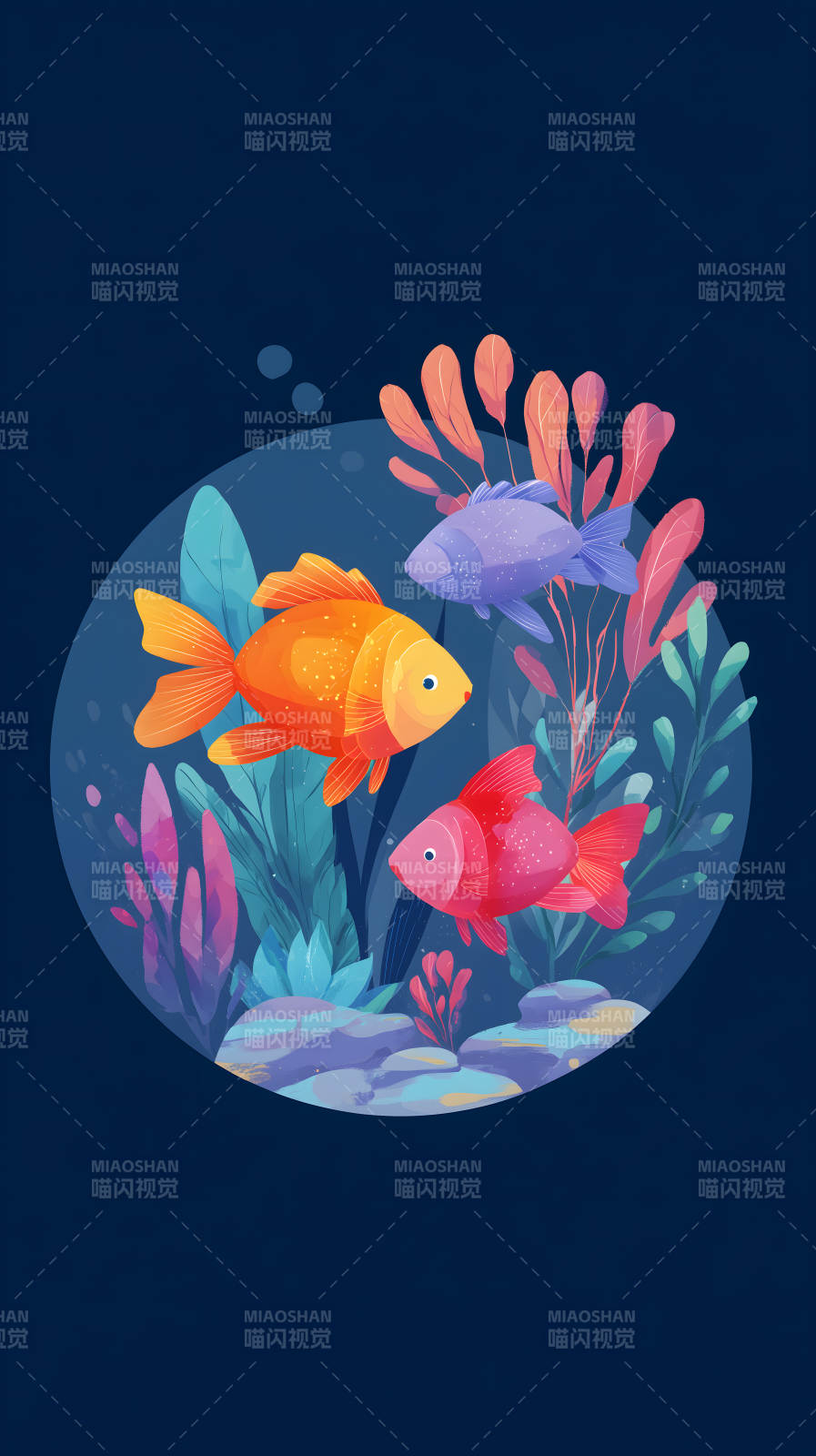 鱼缸里的可爱金鱼图片