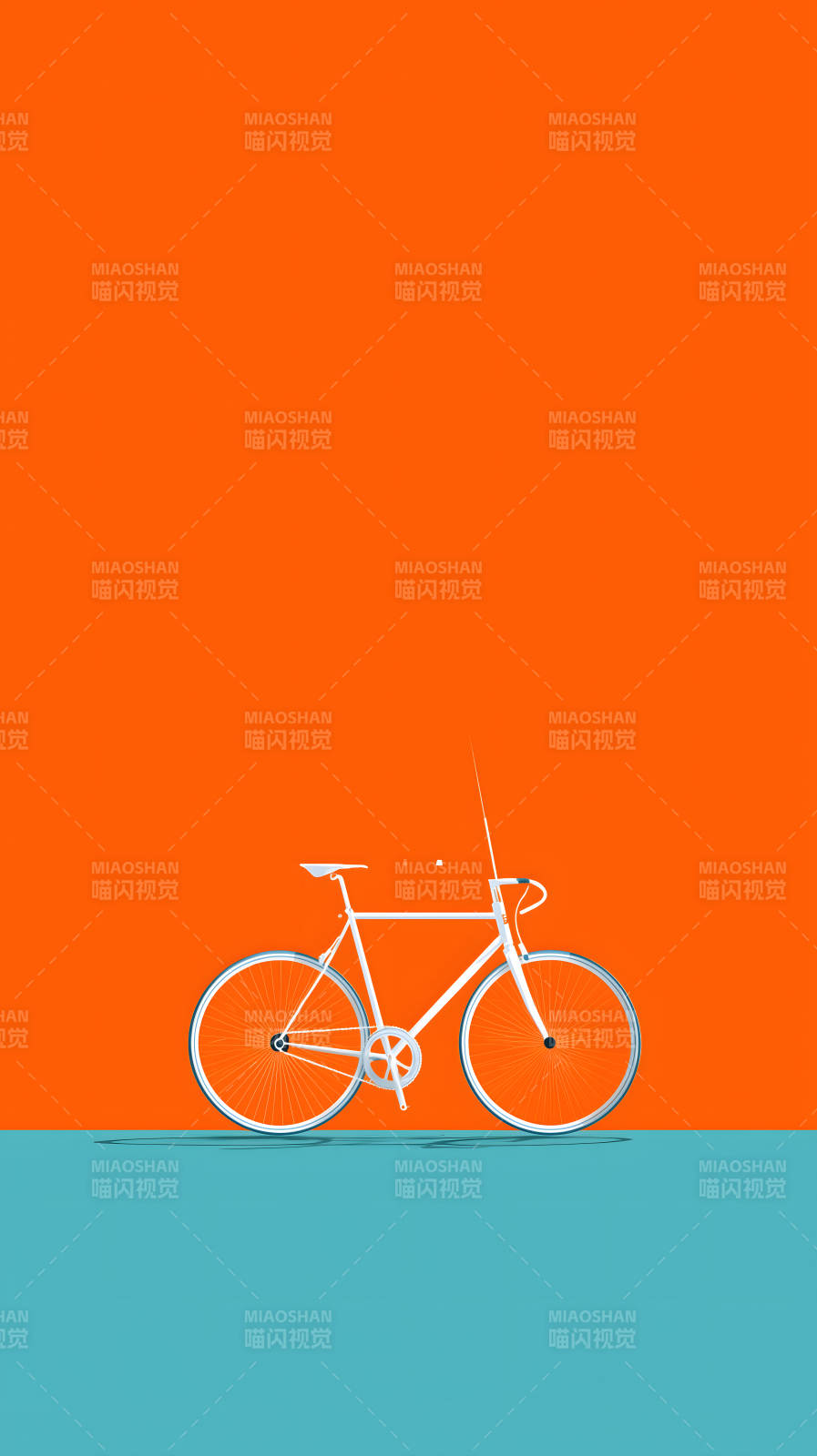 简约自行车橙色背景图片