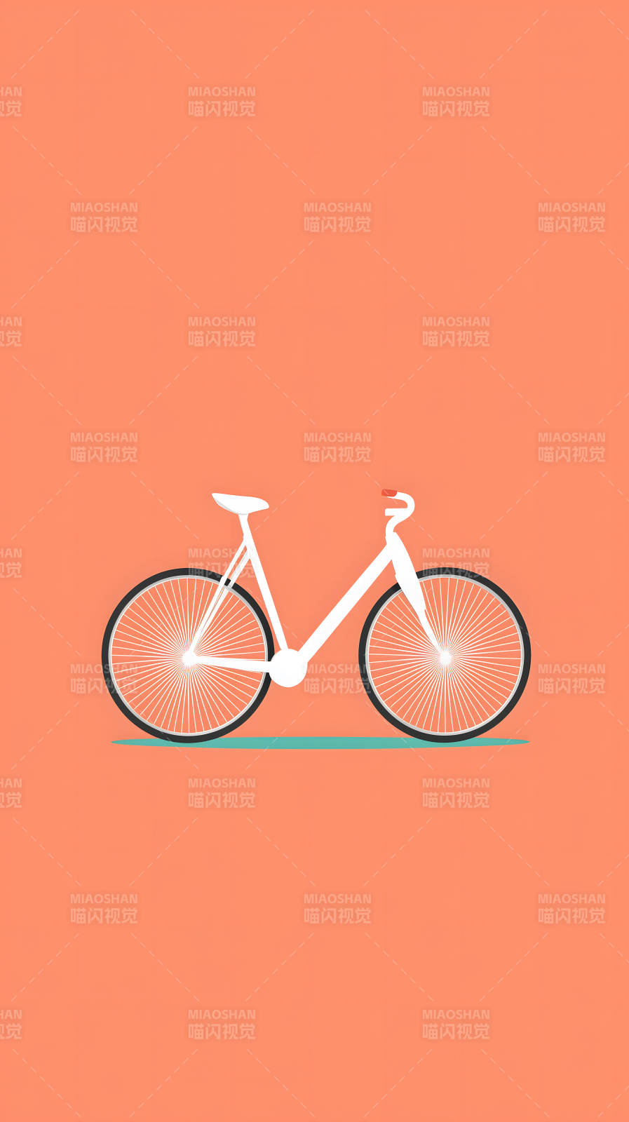 简约自行车橘色背景图片