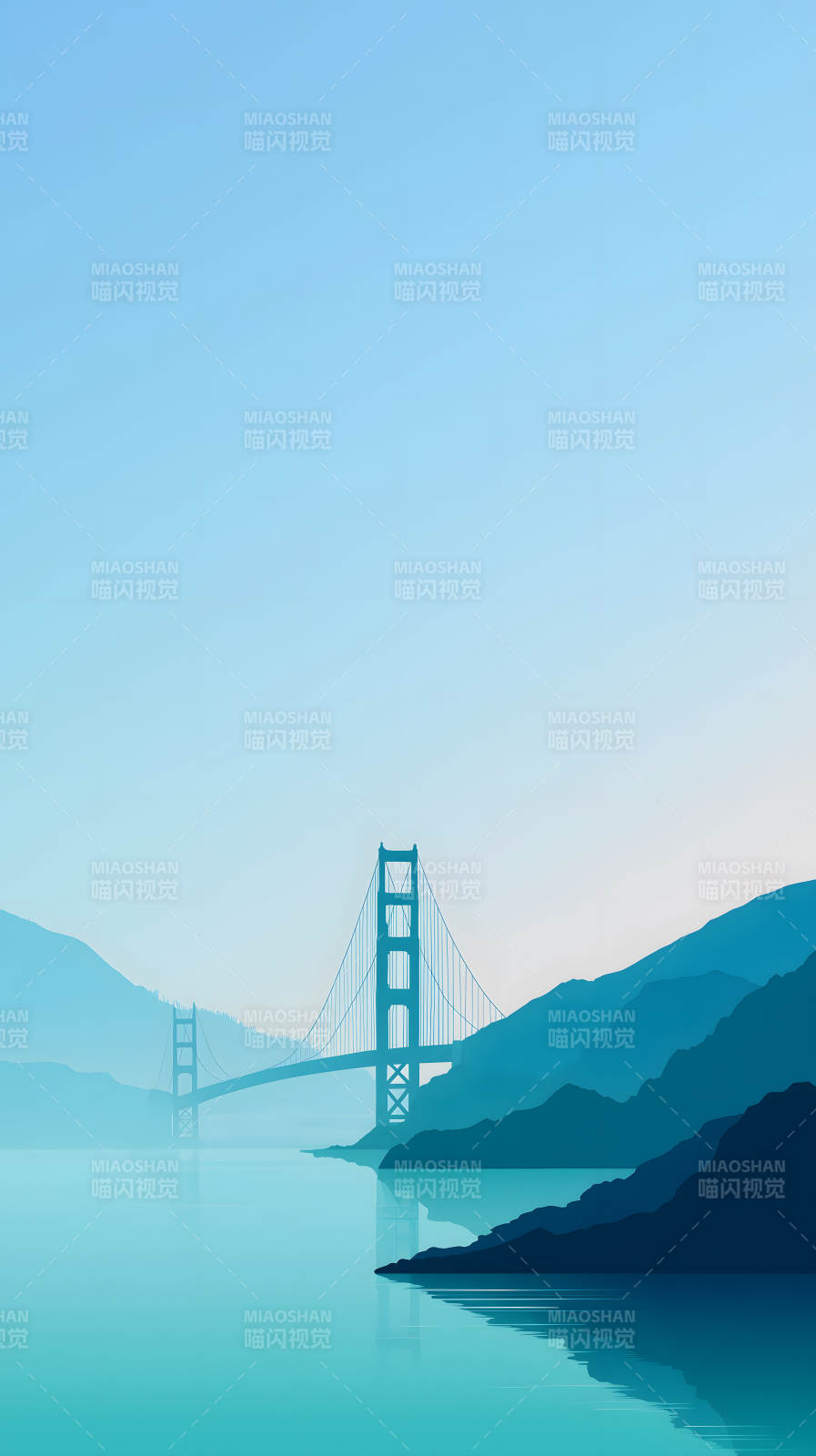 蓝桥山水一色图片