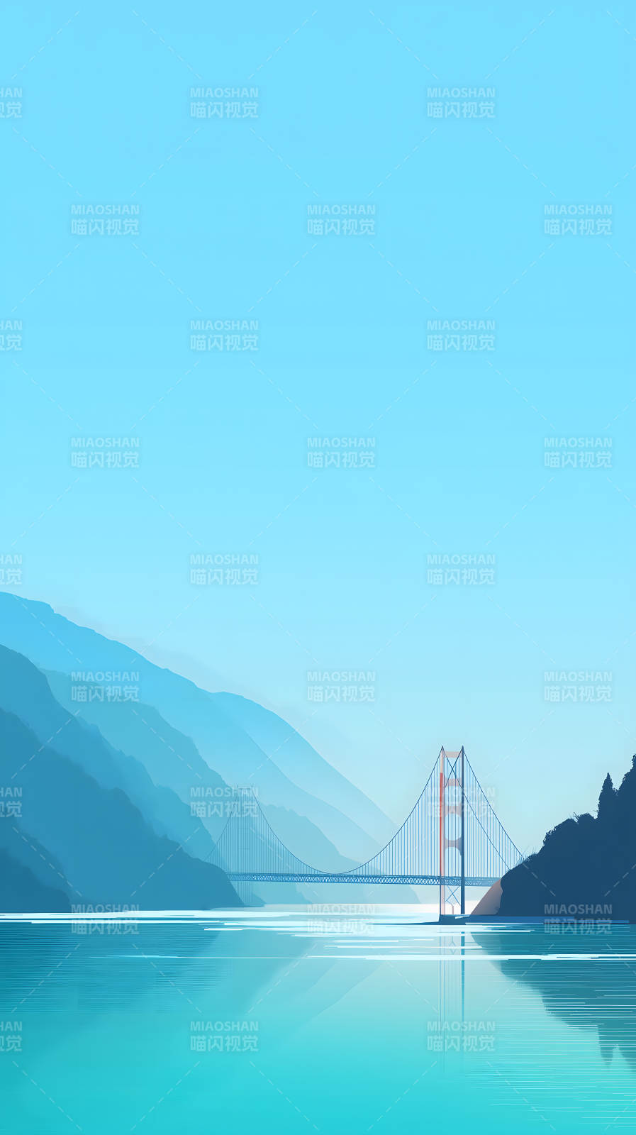 金门大桥水天一色图片