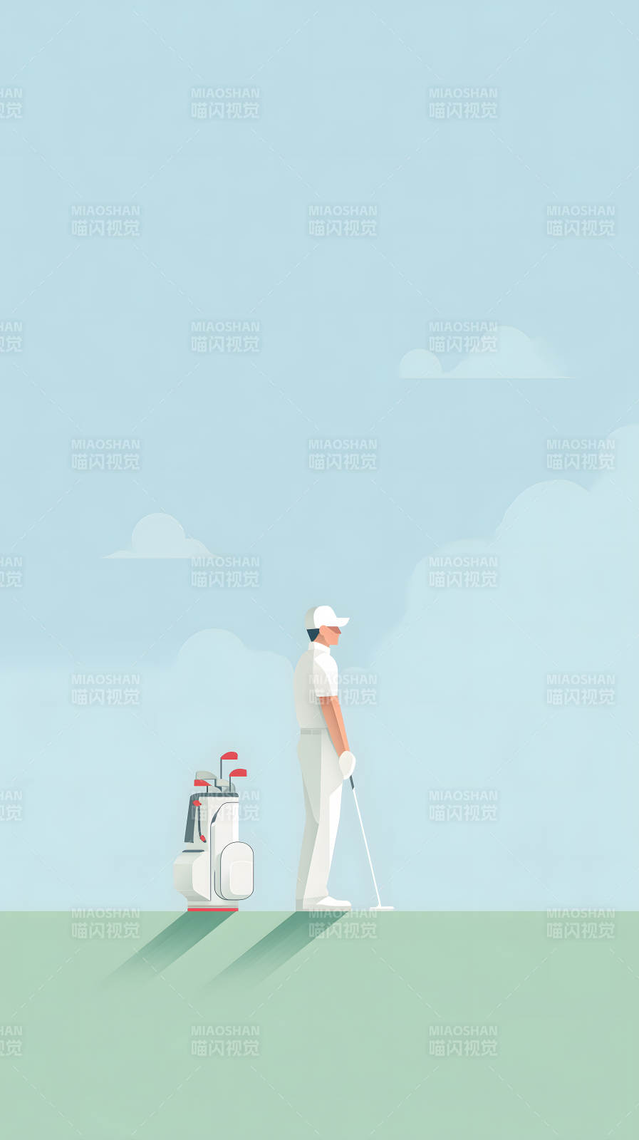 高尔夫球手在挥杆图片