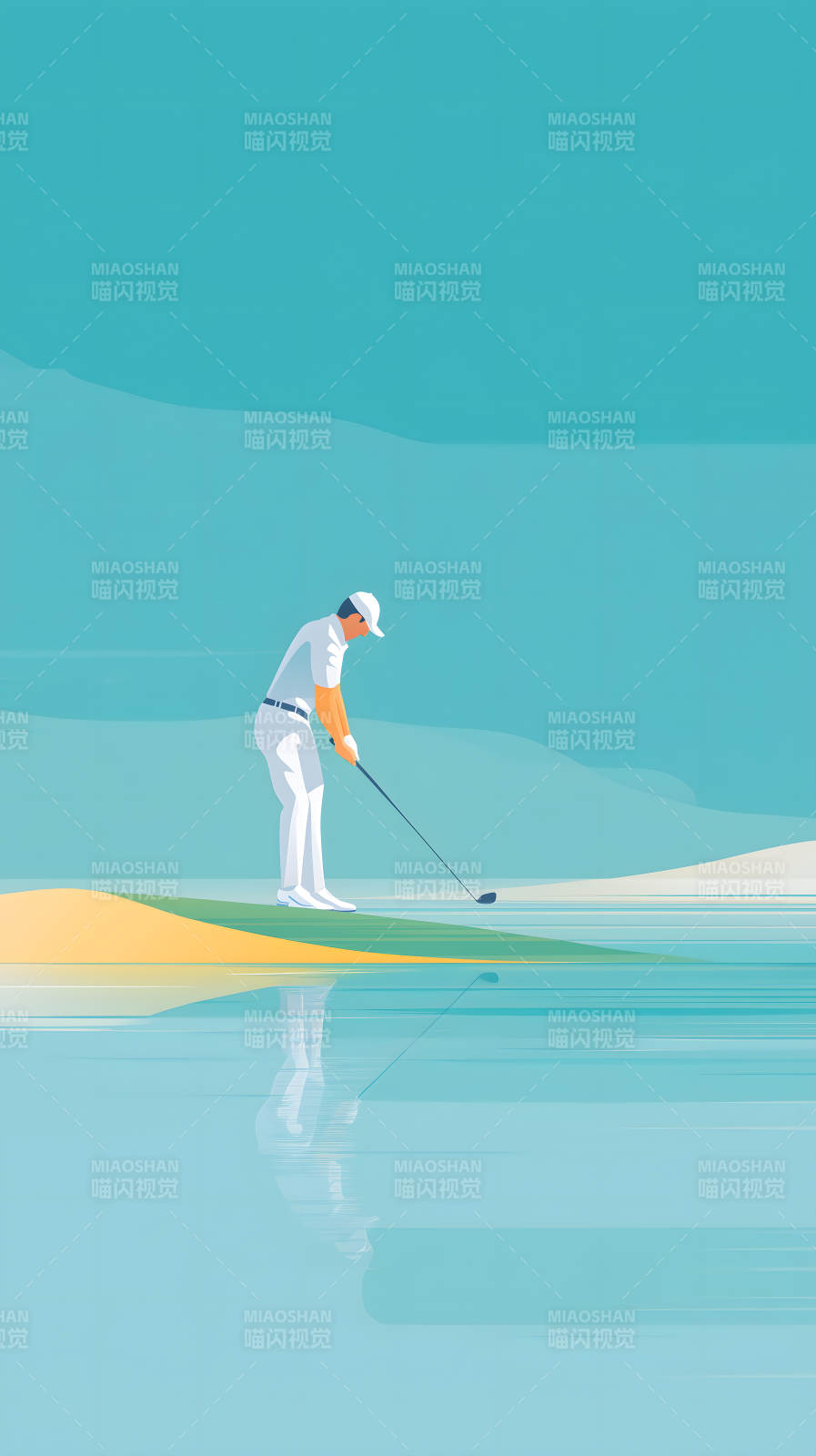 高尔夫挥杆静谧风景图片