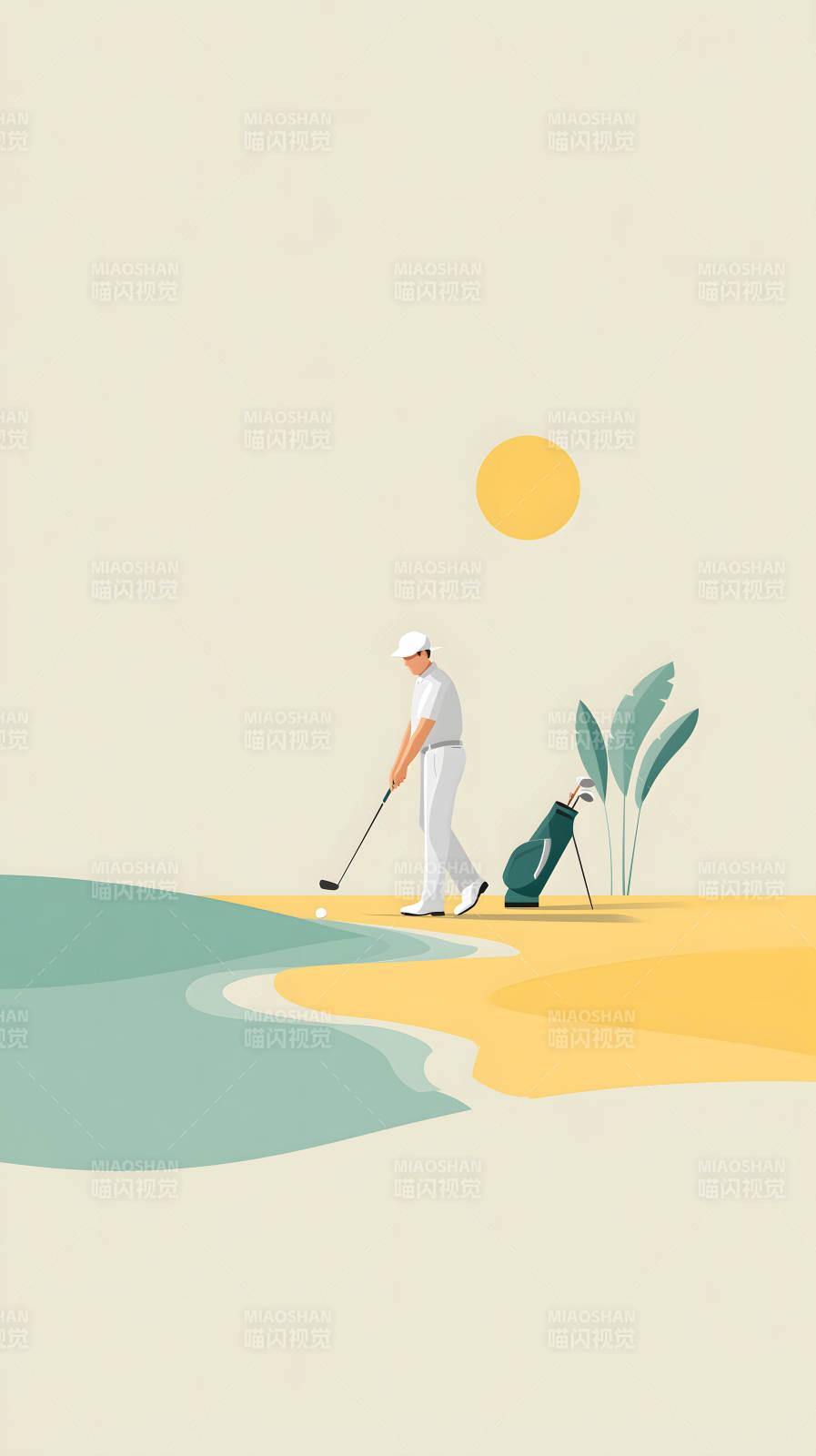 海边高尔夫球图片