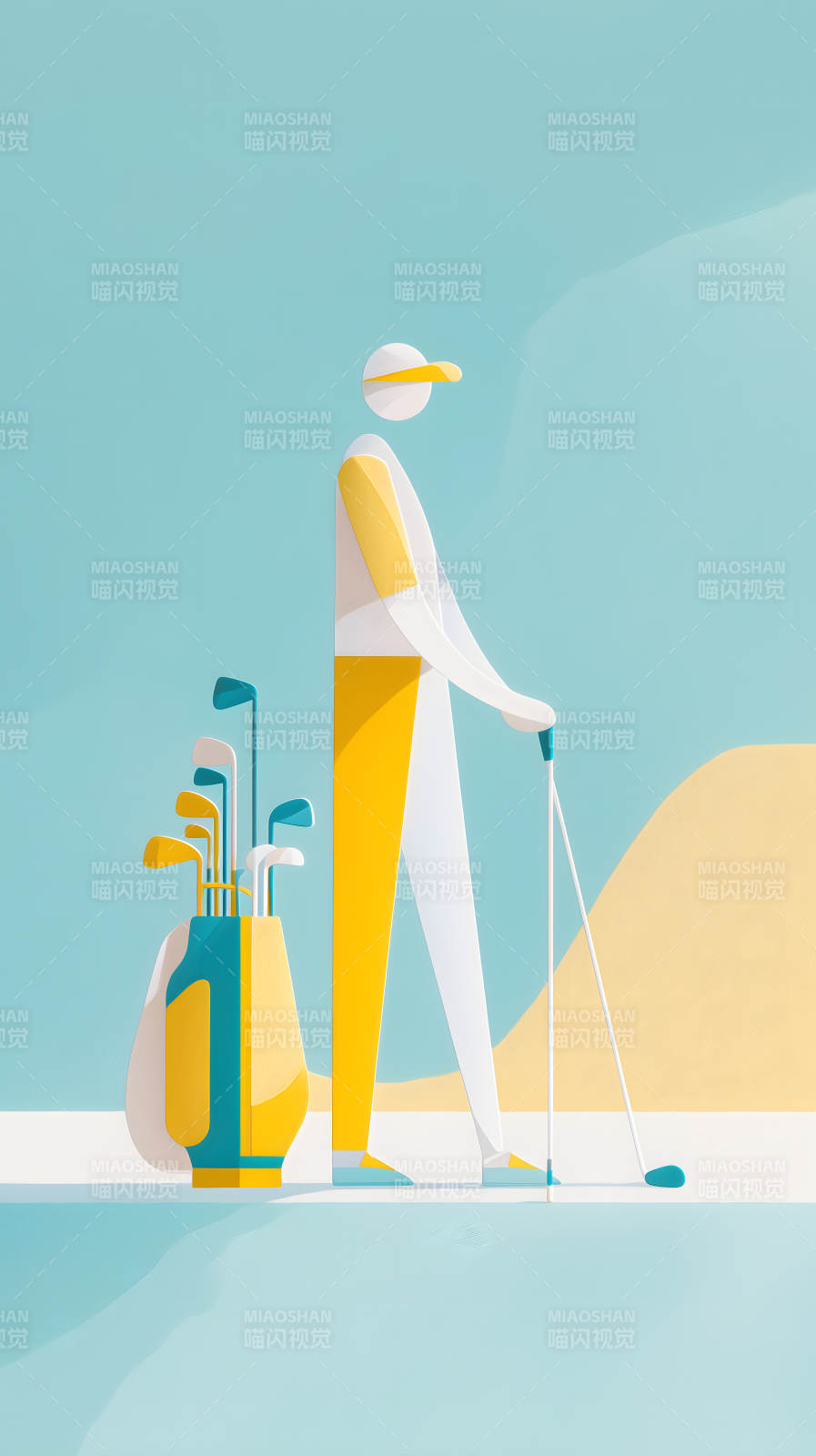 高尔夫运动员准备击球图片