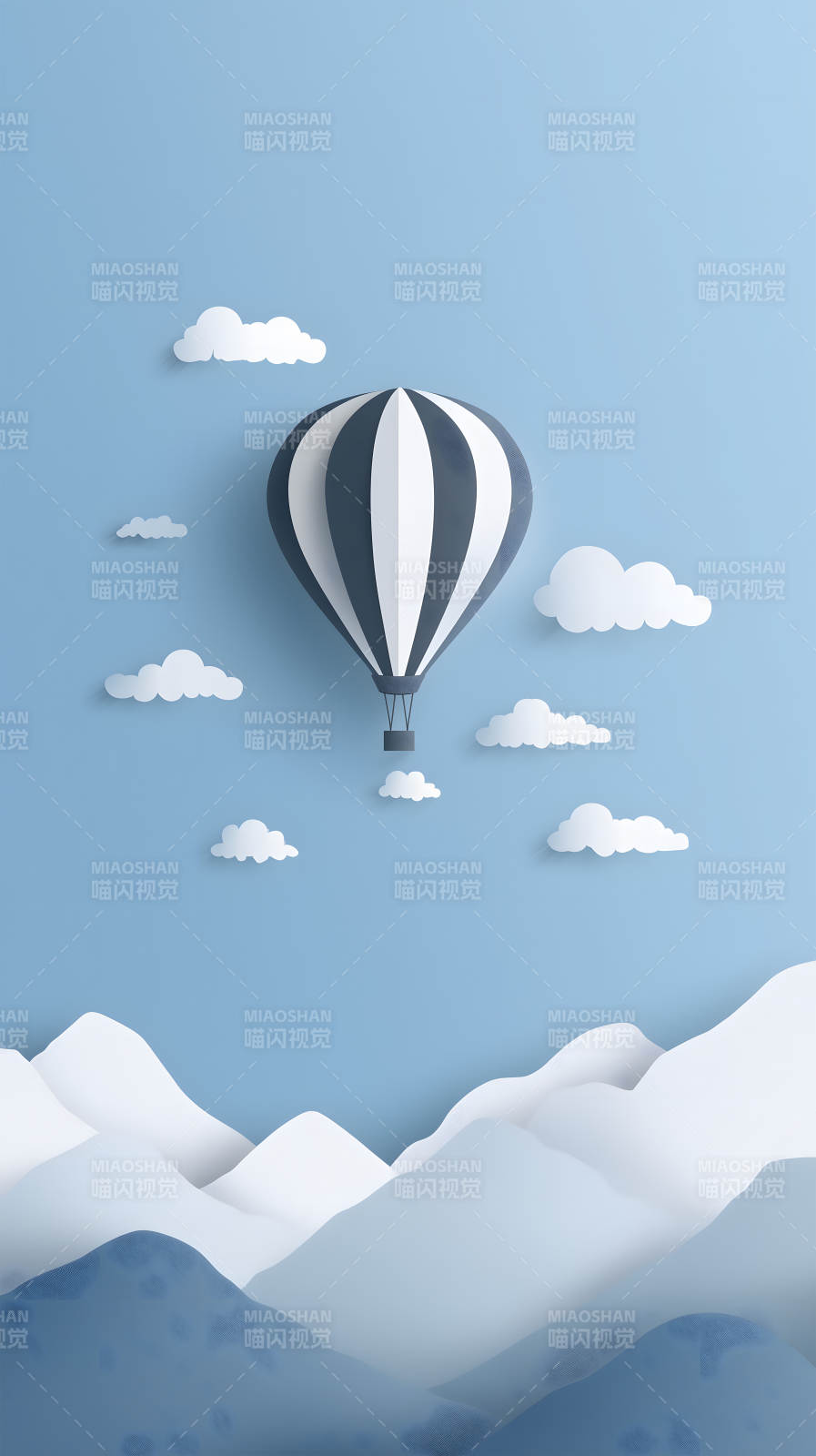 热气球飞翔天空图片