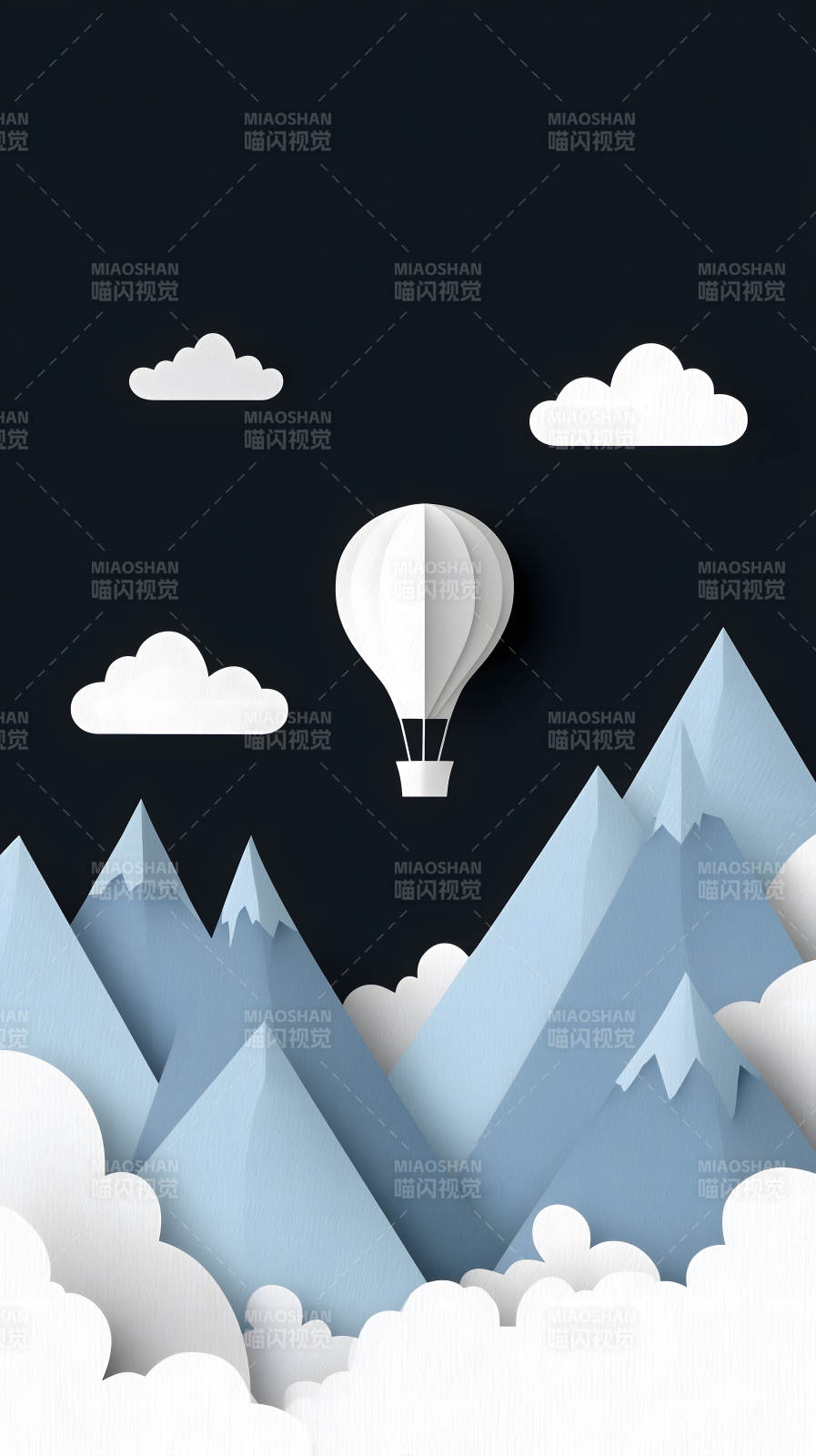 纸艺山水风光气球图片
